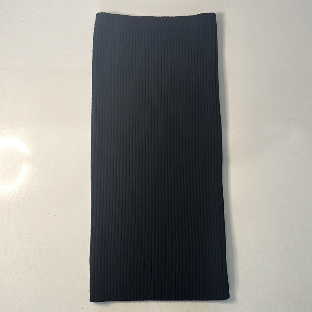 MICHAEL KORS COLLECTION- MERINO WOOL RIBBED PENCIL SKIRT